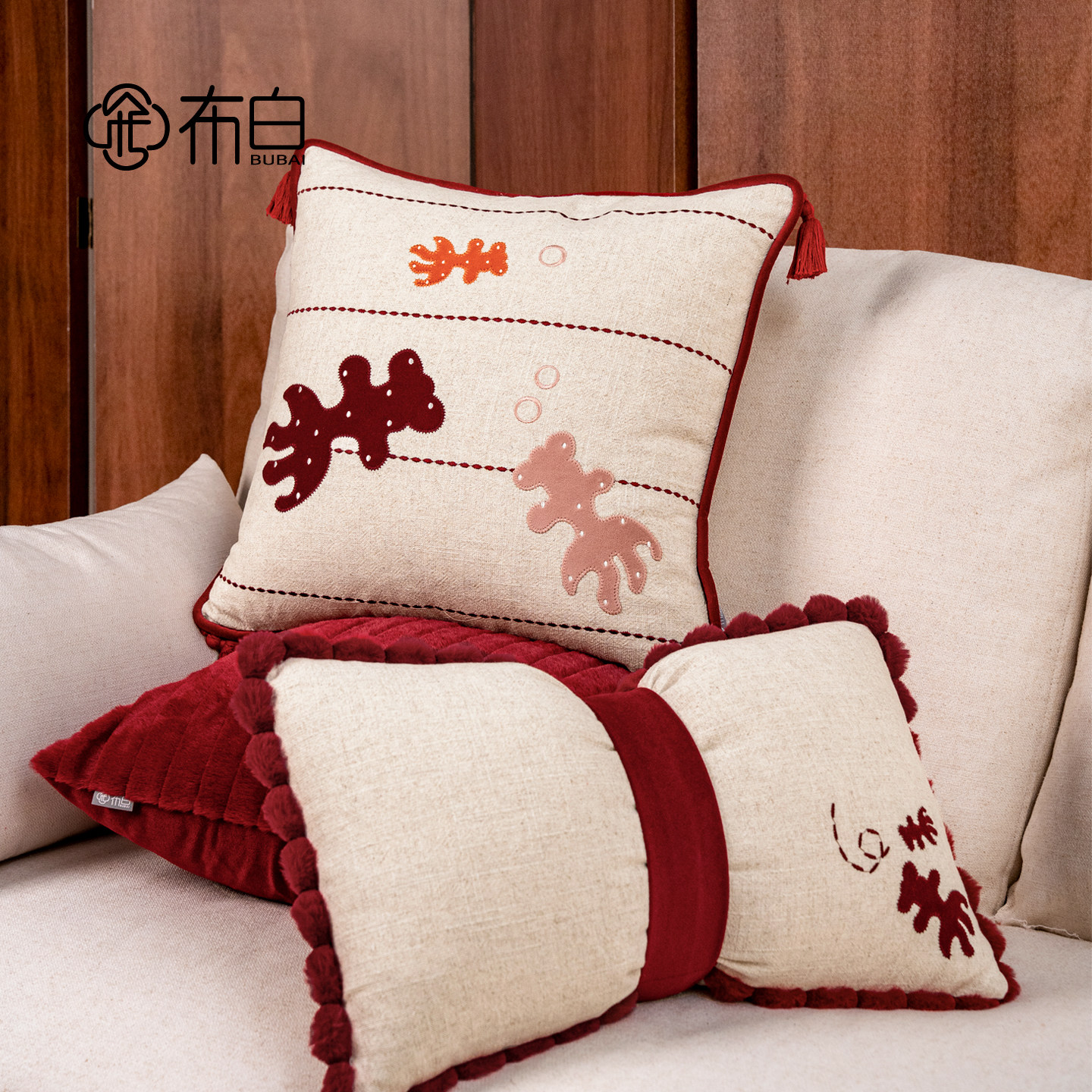 红色抱枕新年喜庆2026新款年年有余沙发客厅高级感刺绣靠枕靠垫,居家布艺,靠垫/抱枕,淘宝优惠券,粉丝福利购,淘宝优惠卷