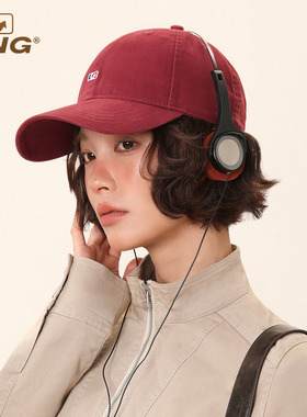 IIING 红色帽子大头围女夏季加宽棒球帽2025新款大脸显脸小鸭舌帽