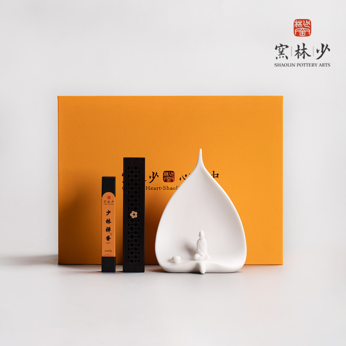 少林窑 禅定达摩香炉香薰炉香道线香香器少林寺文创陶瓷达摩摆件