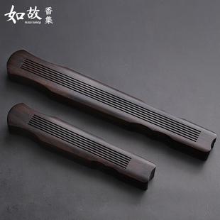 紫光檀古琴卧香盒线香炉家用室内沉香熏香炉摆件黑檀香插香座香托