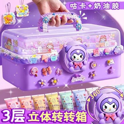 女孩手工奶油胶diy发夹材料包制作发卡树脂小配件全套儿童玩具
