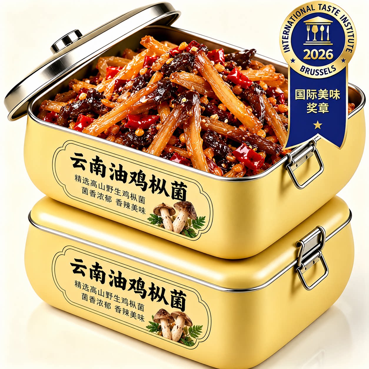 云南特产油鸡枞菌即食拌面下饭菜秘制香蕈油鸡纵菇油炸鸡枞菌菇酱