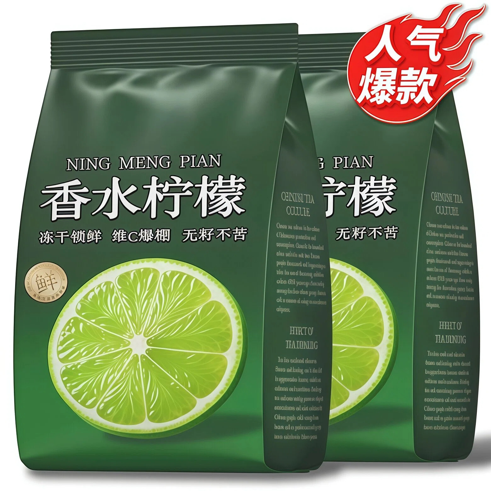 广东无籽香水冻干柠檬片官方旗舰店正宗青柠檬片泡水喝即食柠檬水