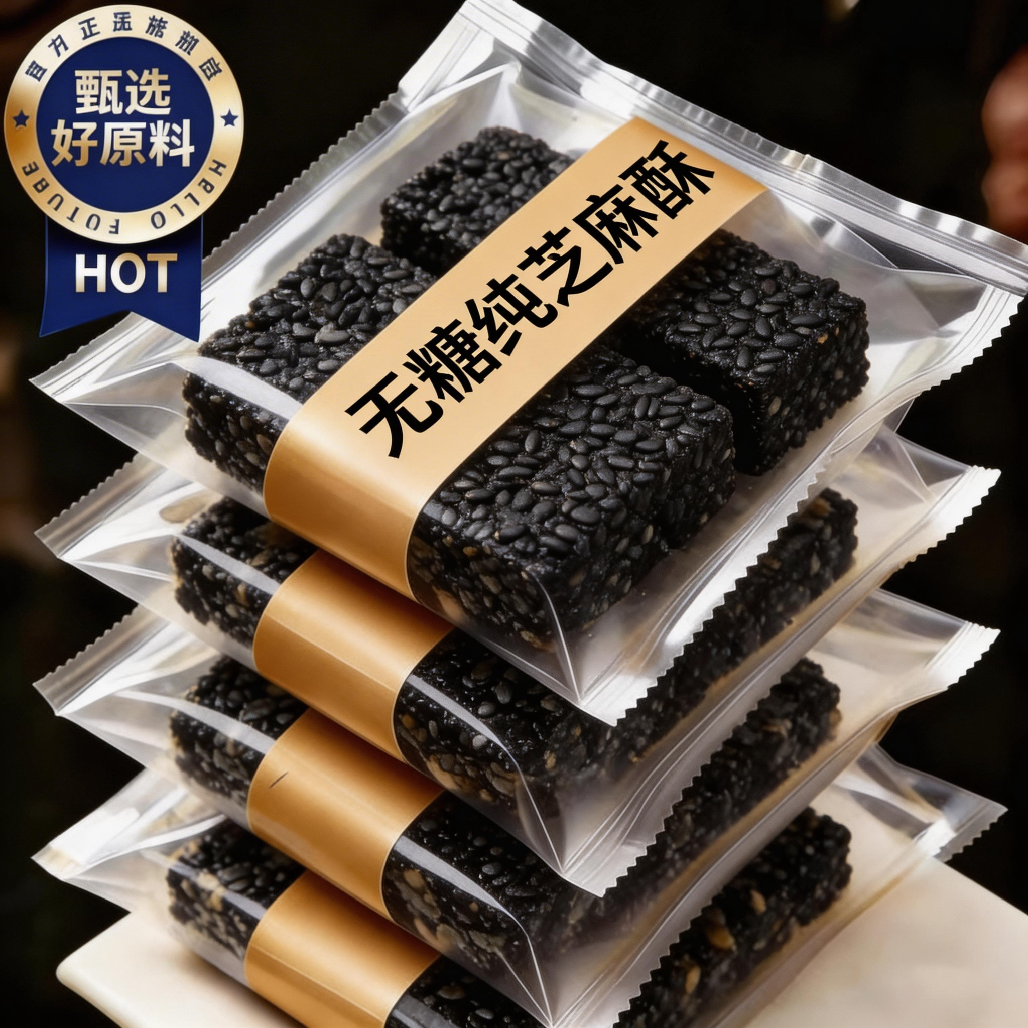 纯手工无糖芝麻酥官方旗舰店无添加糕点心休闲解馋小零食独立包装