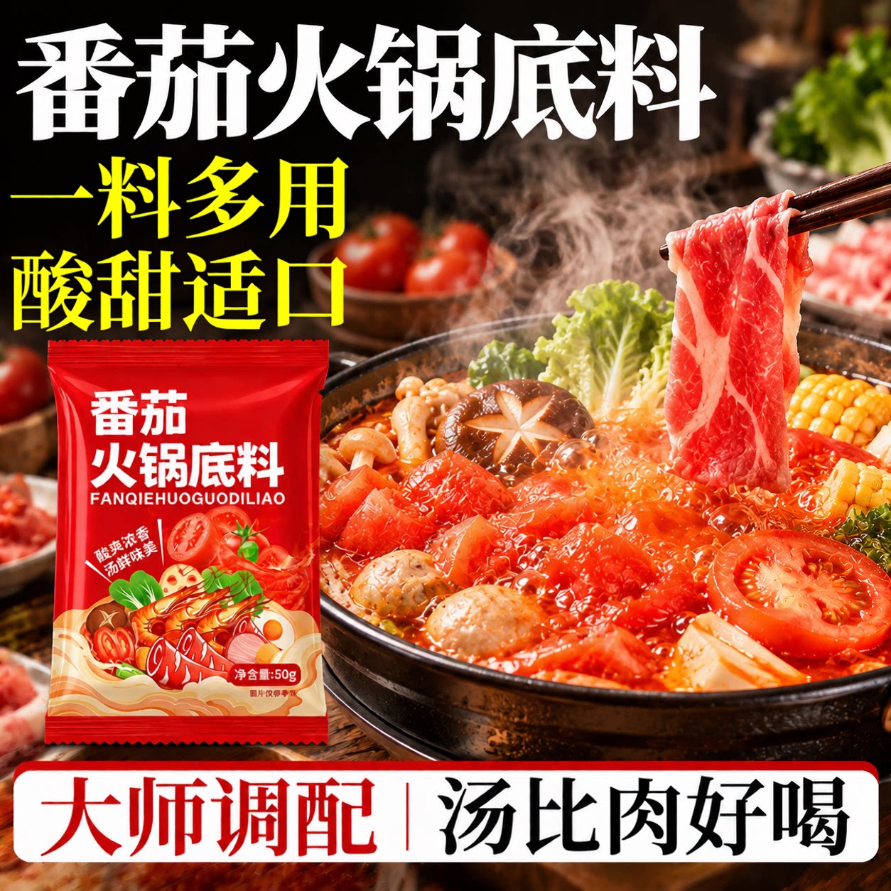 正宗番茄火锅底料独立包装浓汤料包麻辣烫汤底酸汤肥牛楠米线调料
