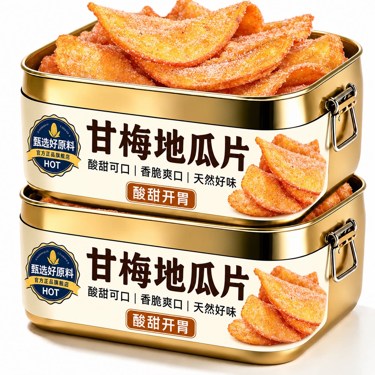 甘梅地瓜片原切薄脆红薯片甜咸香酥脆儿童休闲零食正品官方旗舰店