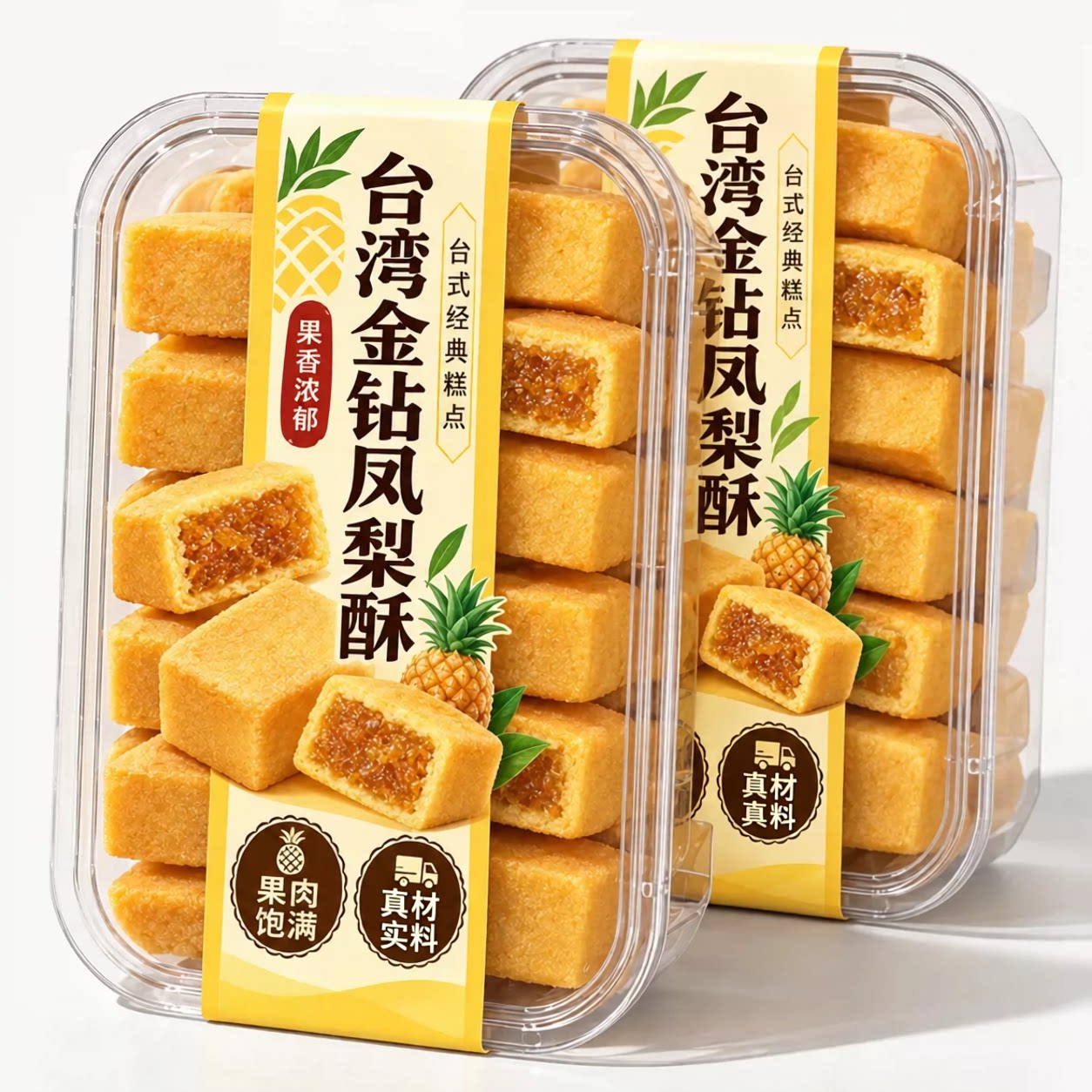 正宗台湾金钻凤梨酥厦门特产中式糕点点心休闲零食铁盒子装送礼