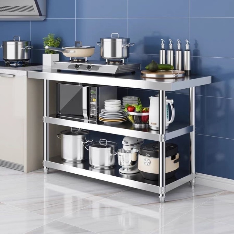 厨房切菜工作台新款保温桶不锈钢打荷橱柜上方洗碗机桌子货架商用