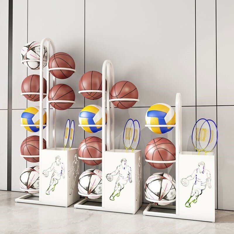 篮球收纳架家用简易室内幼儿童足排球羽毛球拍类摆放运动器材收纳