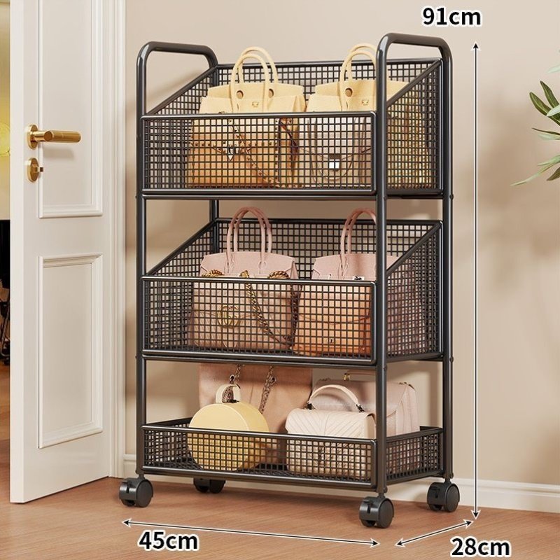 门后夹缝置物架落地分层包架存放皮包整理展示架家用包包收纳神器