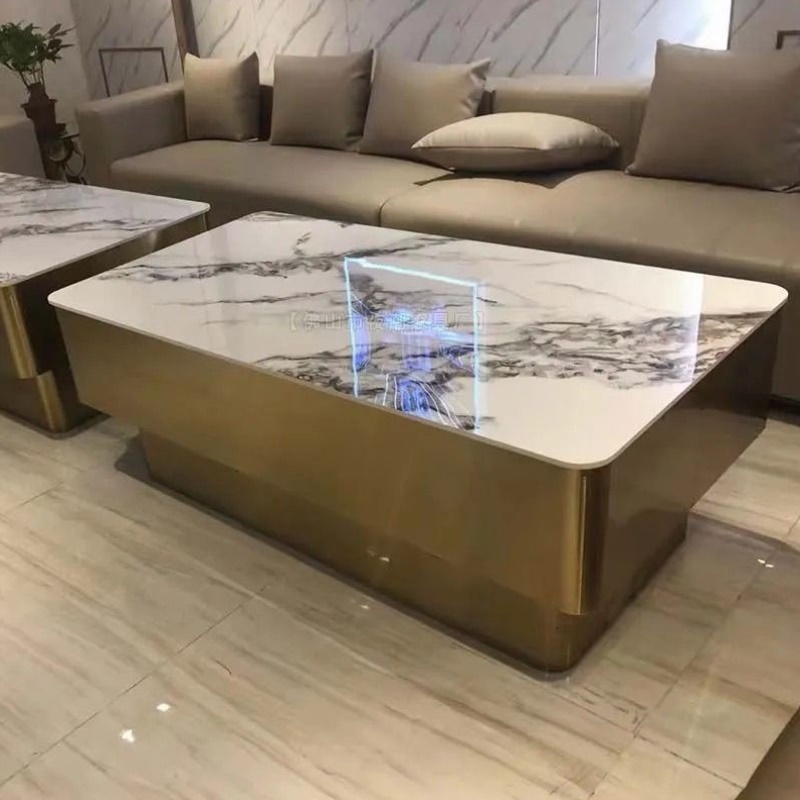 新款KTV茶几不锈钢耐用能跳舞的酒桌加厚钢化玻璃酒吧吧台卡座桌