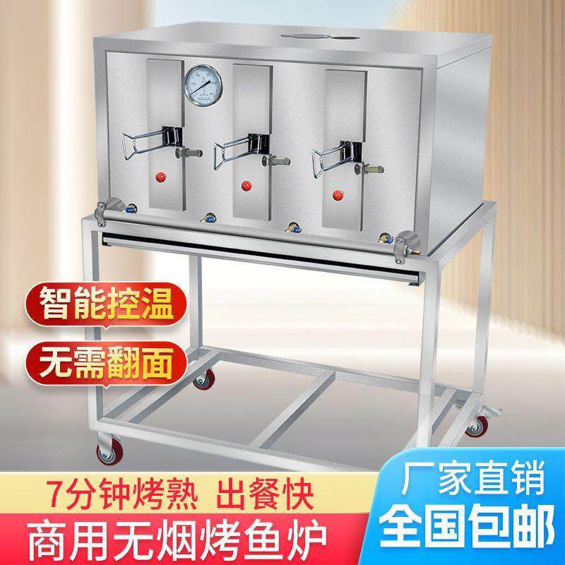 燃气烤鱼炉商用无烟煤气