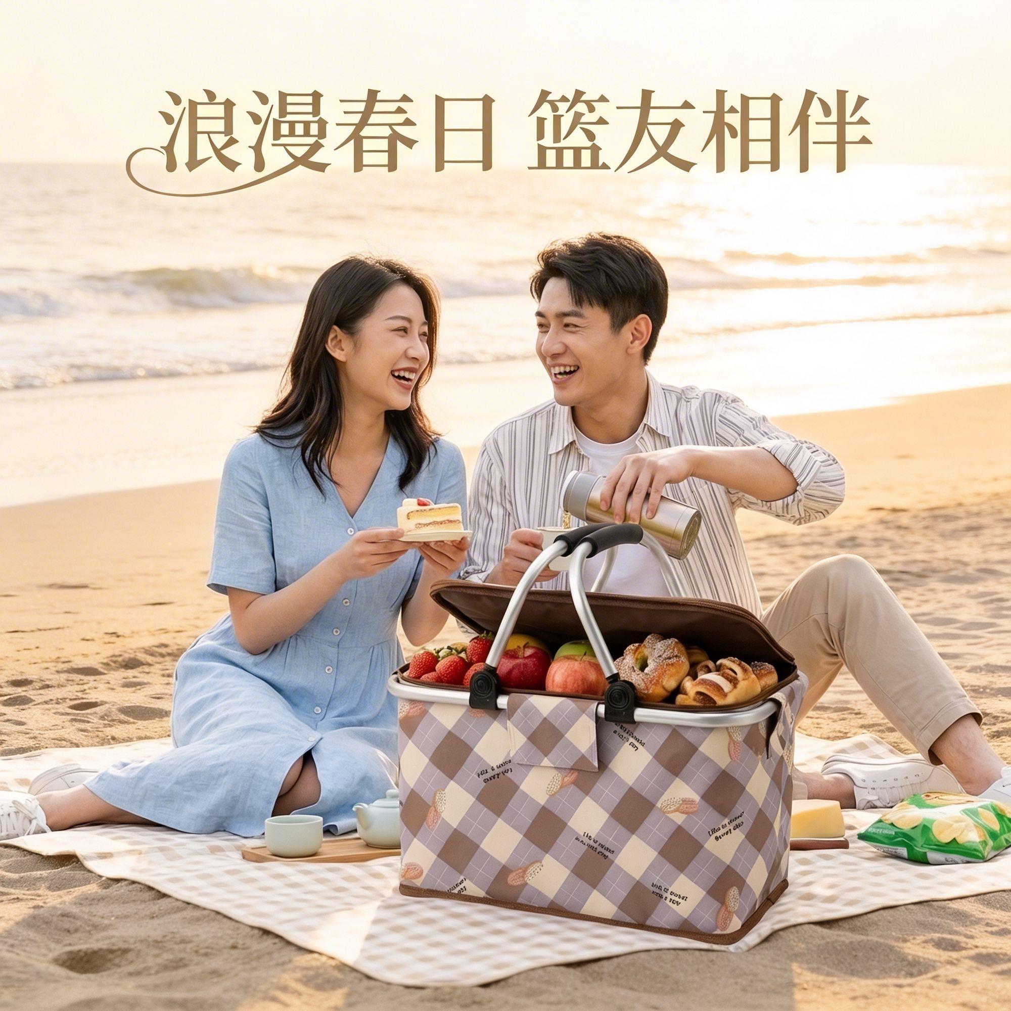 野餐篮子春游可折叠户外