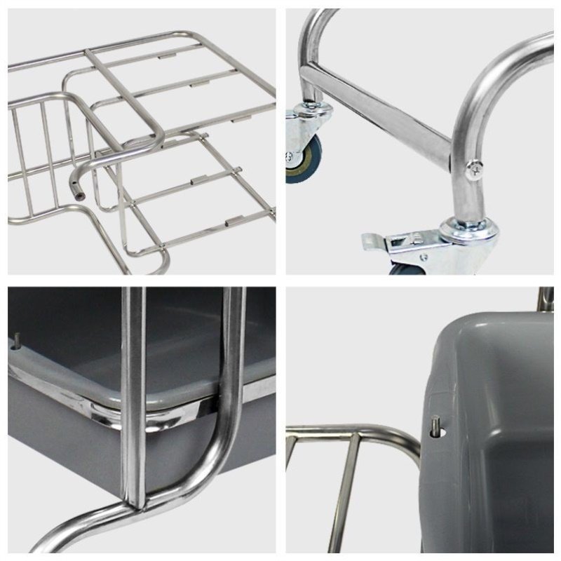 酒店不锈钢手推餐盘收集车餐具收碗车餐厅饭店三层食堂小推车餐车