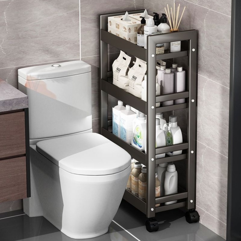 卫生间置物架厕所浴室夹缝架防水收纳洗衣机旁储物柜多层马桶边柜