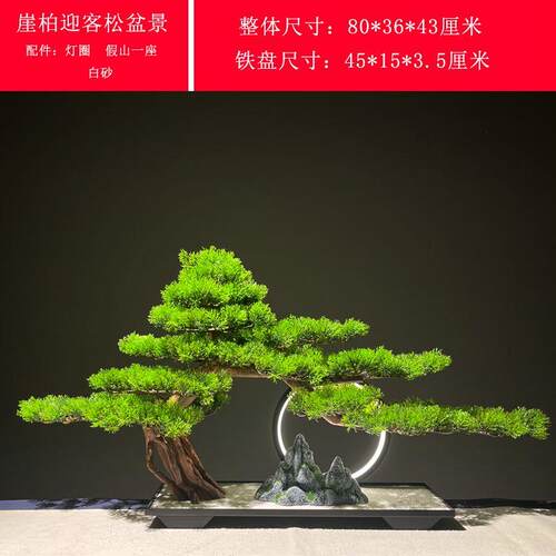 仿真迎客松盆景摆件新中