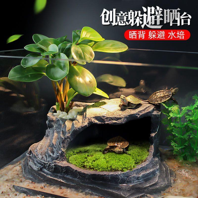 乌龟晒台爬缸造景背台躲