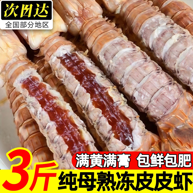 丹东新鲜冷冻带膏带黄母皮皮虾