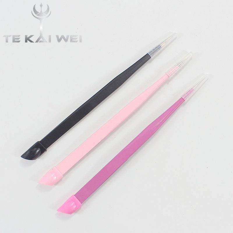 多功能美甲镊子双头指甲工具硅胶压花棒指甲粉夹贴纸饰品贴花镊子
