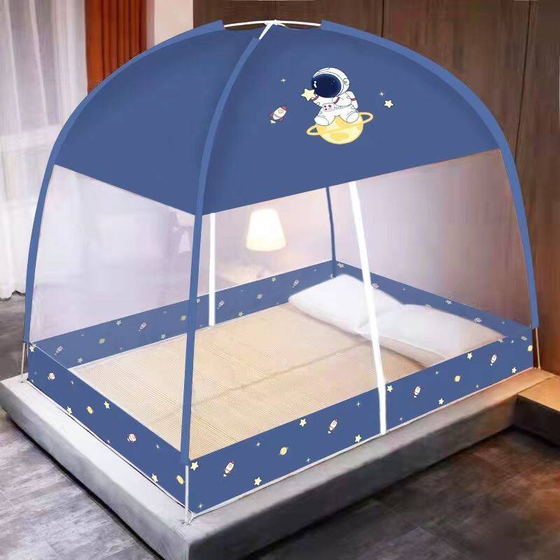 免安装蒙古包蚊帐1.8m床新款1.5m支架家用折叠1.0米纹账防摔儿童