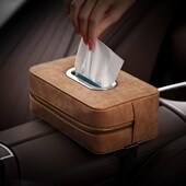 羊巴皮汽车纸巾盒男座椅背扶手箱抽纸盒车用内饰用品车载纸巾袋