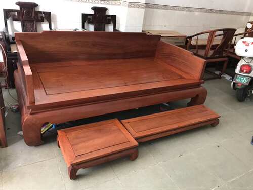 缅甸花梨木素面罗汉床三件套大果紫檀明清古典客厅红木实木家具