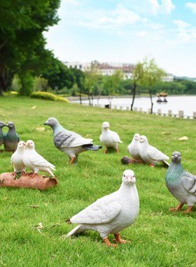 户外园林小品雕塑鸽子仿真动物花园摆件树脂工艺品别墅庭院装饰品