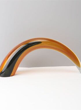 简约现代琉璃牛角摆件样板房办公室家居客厅轻奢软装饰品创意摆设