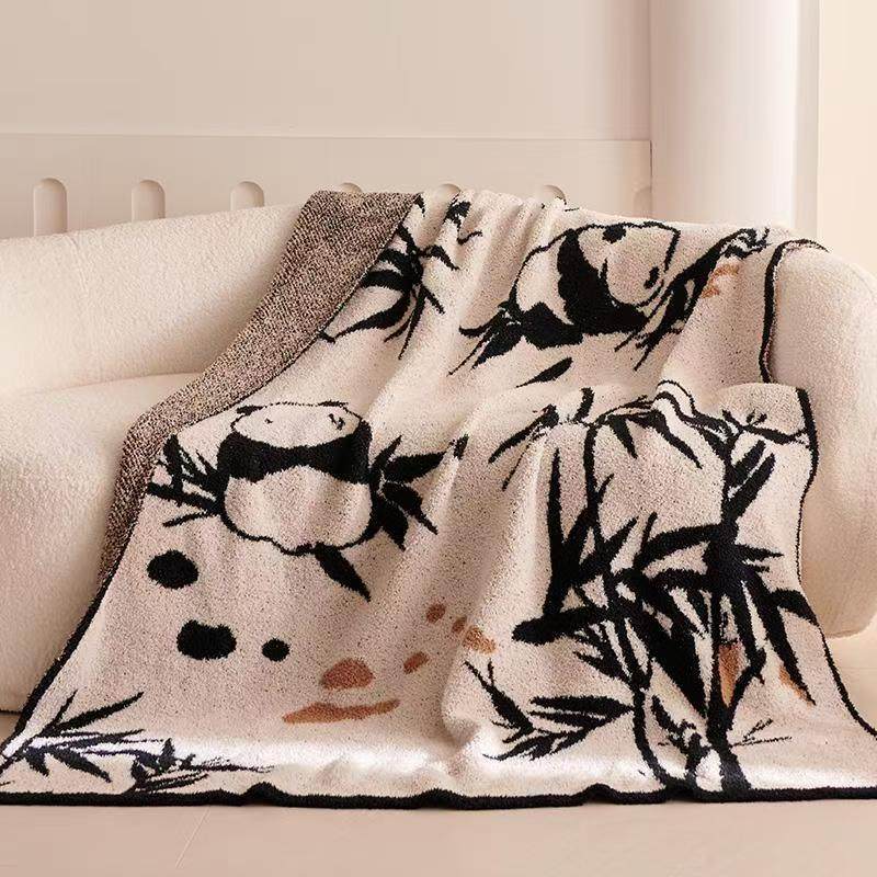 新款水墨风熊猫竹子毛毯轻奢高雅氛围感装饰毯办公室午睡保暖盖毯,橡塑材料及制品,其他塑料制品,淘宝优惠券,粉丝福利购,淘宝优惠卷