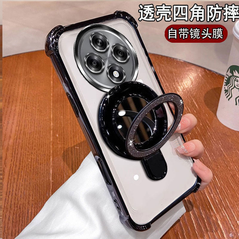 适用vivoY500手机壳新款硅胶保护V2506A带镜头膜全包5g四角防摔气囊viy500网红简约镜子支架丫时尚补妆镜男女