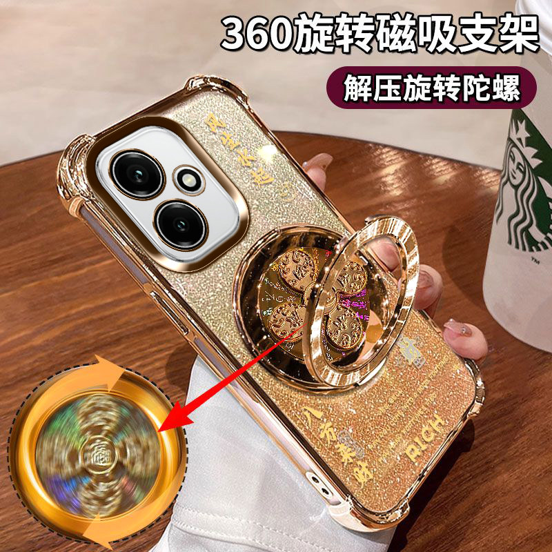 适用华为荣耀400手机壳自带镜头膜DNN-AN00八方来财保护套honor400Pro四角全包防摔气囊DNP-ANOO风生水起支架