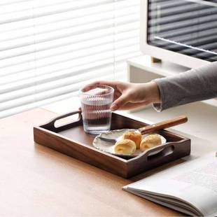 桃胡长方形家用实A008木托盘茶干具水杯木收纳盘木质果盘酒店餐厅