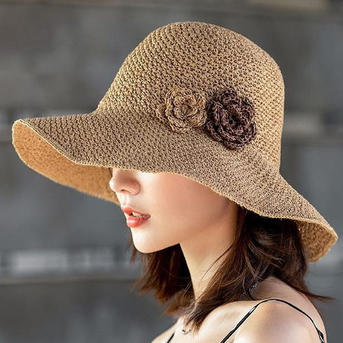 草帽女可折叠夏季遮阳防晒