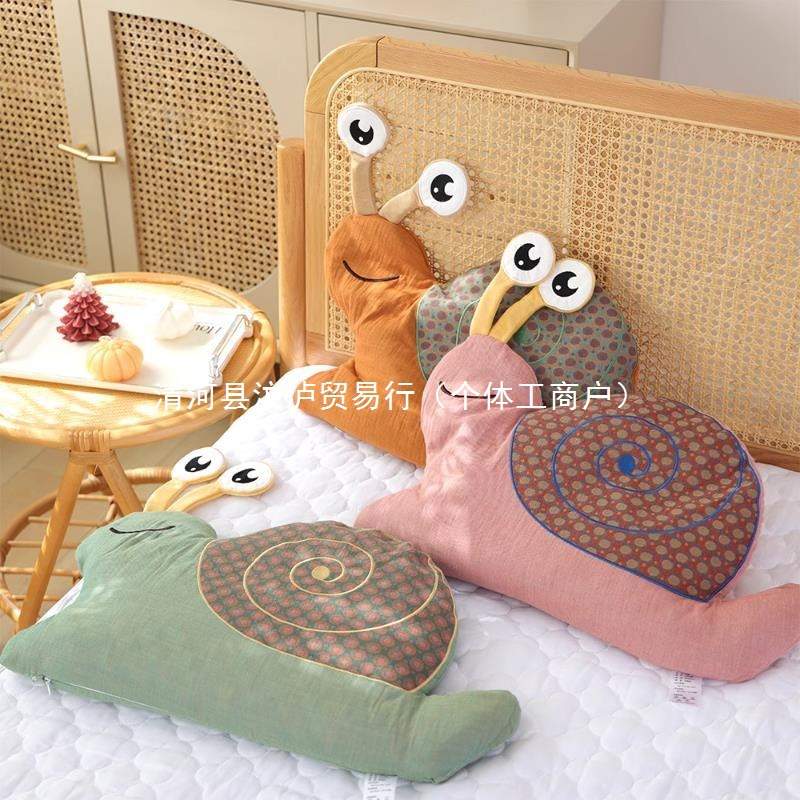 双层纱儿童纯棉枕套荞麦壳枕头枕芯0-3-6岁眠幼儿园卡通可爱抱枕