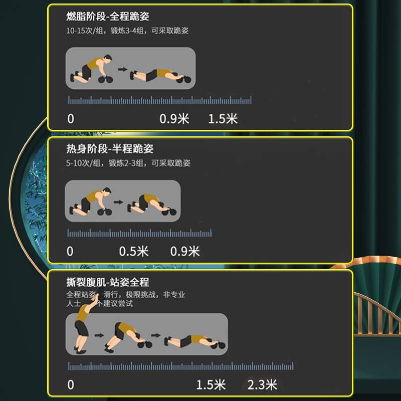 健腹轮自动回弹收腹卷腹运动练腹肌瘦肚男女家用肘撑健身器材美腹