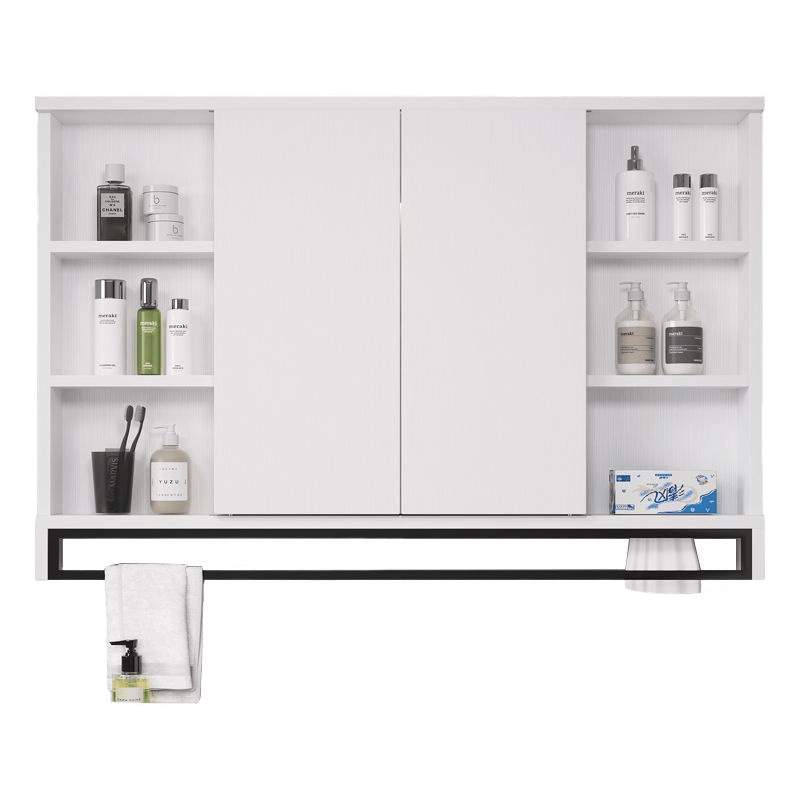 实木置物隐藏镜智能镜柜推拉挂墙式单独架卫生间镜子折叠简约浴室