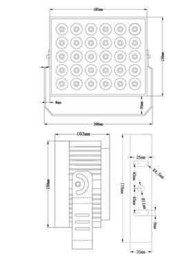 50W高亮LED补光灯CXBG-1-CX-30工厂学校小区等监控防浪涌防雾防水