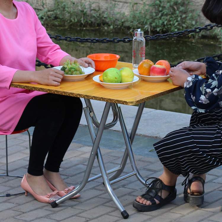 吃饭折叠桌家用正方形饭桌餐桌简易小桌子矮户外方桌出租房便携式