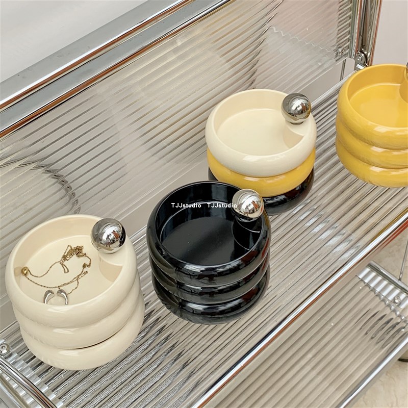 TJJ丨ins风旋转多层首饰收纳盒复古简约展示架耳钉戒指饰品托盘