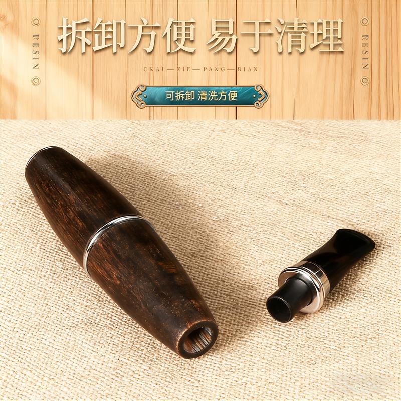 鱼雷烟斗青冈实木创意子弹头烟斗9MM烟道过滤便携式礼品烟斗
