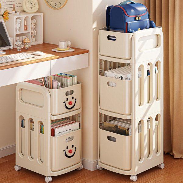 书包置物架可移动小推车多层塑料收纳神器家用通用收纳架书架整理,收纳整理,书桌收纳置物架,淘宝优惠券,粉丝福利购,淘宝优惠卷