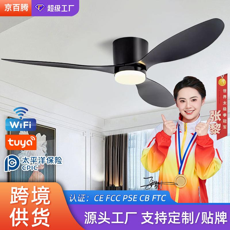 北欧吸顶风扇灯变频智能客厅卧室吊扇灯一体商用餐厅静音电风扇灯