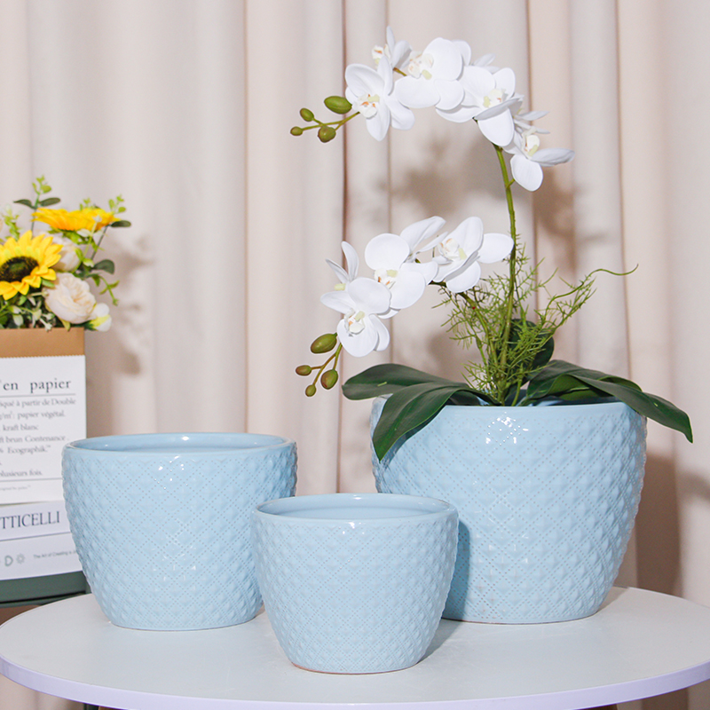 陶瓷花盆带托盘特大号