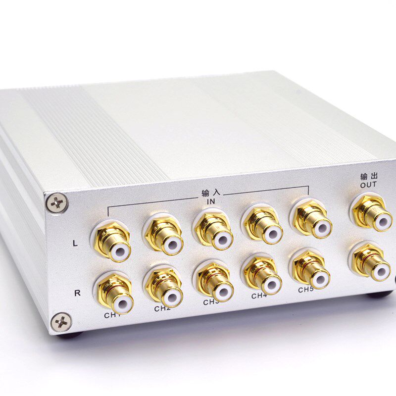 5进1出无损音频切换器音源信号选择分配RCA镀金莲花端子五进一出