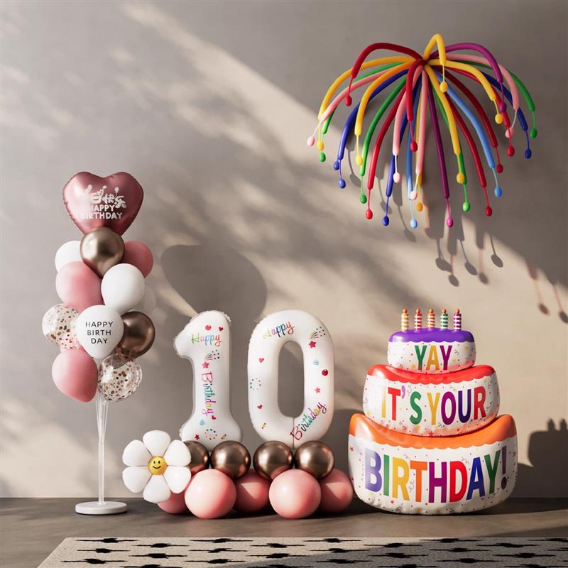 10岁男孩生日场景布置装饰儿童生日快乐仪式高级感氛围感地飘气球