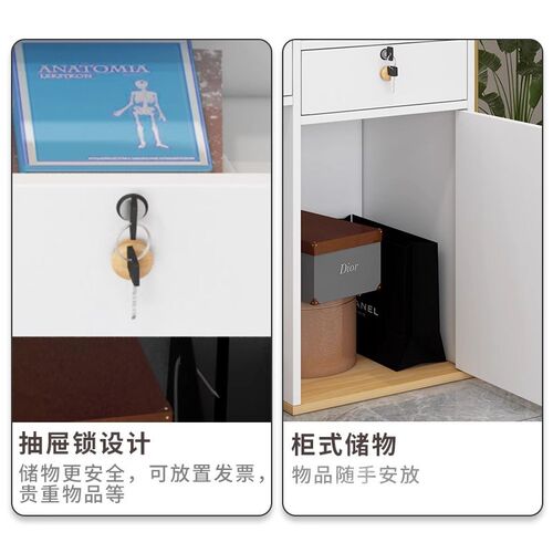 收银台吧台柜台店铺小型理发店餐饮店前台桌超市商用简易接待台桌