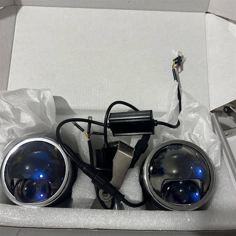 超亮远光炮近光带切线激光射灯汽车大灯总成led双光透镜雾灯改装
