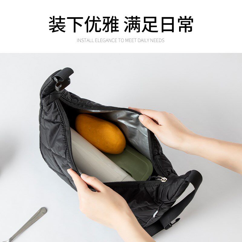 上班族手提便当包防水大容量通勤女式高颜值饭盒袋手拎午餐保温袋