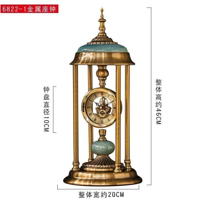 欧式轻奢华台式钟表座钟摆件坐钟摆设创意客厅台钟桌面时钟装饰品