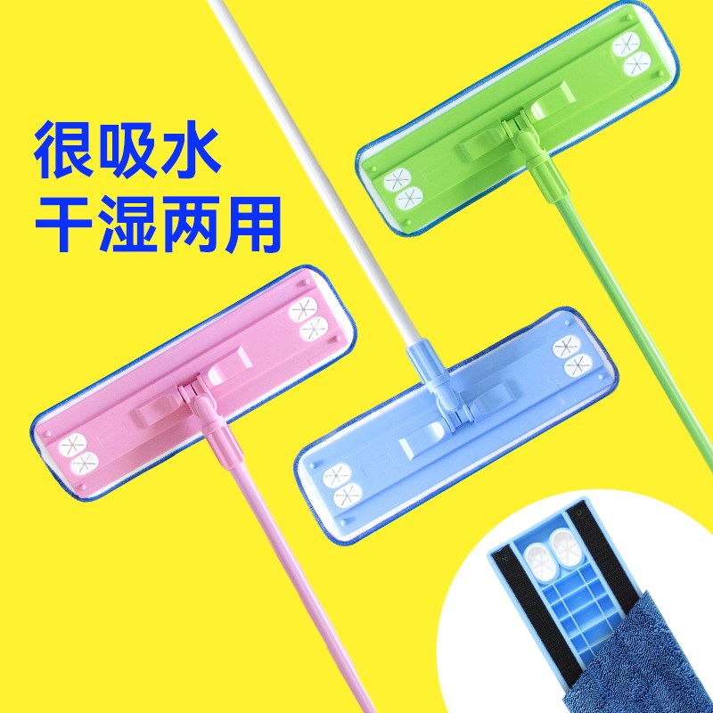进口平板拖把2025韩国粘贴平拖家用擦瓷砖夹布拖把平板拖布替换布
